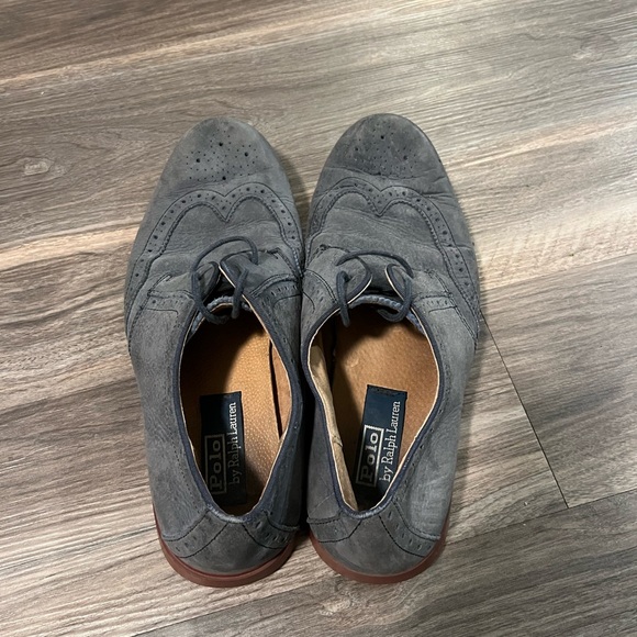 Polo by Ralph Lauren Orrick Wingtip vintage  blue suede derby shoes - Picture 2 of 4